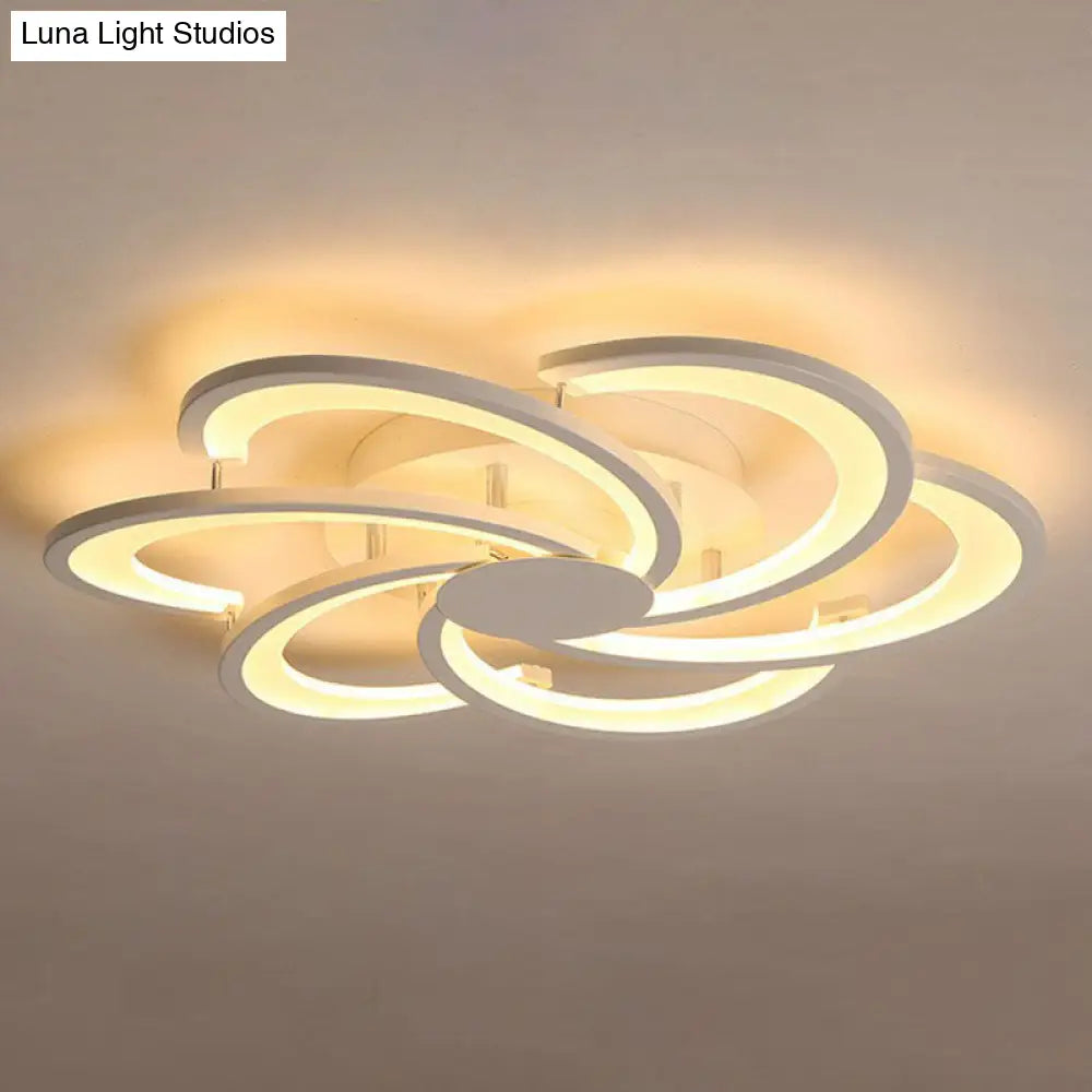 Contemporary Led Flower Flush Ceiling Light: Acrylic Living Room Lighting Fixture