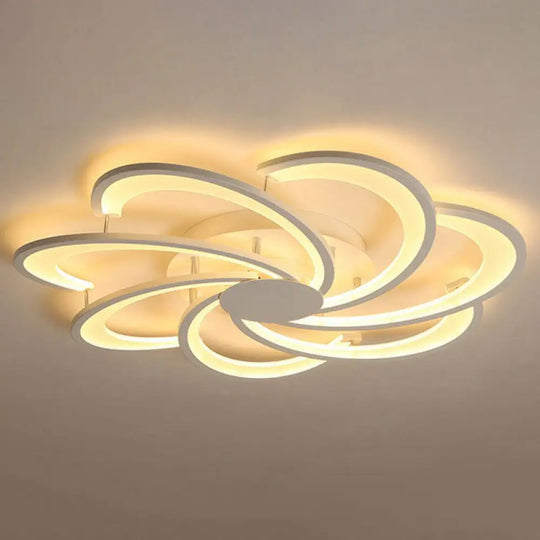 Contemporary Led Flower Flush Ceiling Light: Acrylic Living Room Lighting Fixture 7 / White Warm