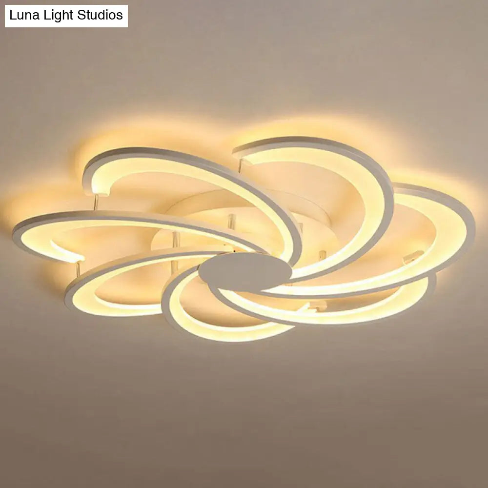 Contemporary Led Flower Flush Ceiling Light: Acrylic Living Room Lighting Fixture 7 / White Warm