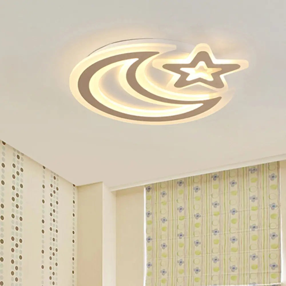 Contemporary Led Flush Ceiling Light: Slim Panel Lamp For Living Room In White Acrylic / C