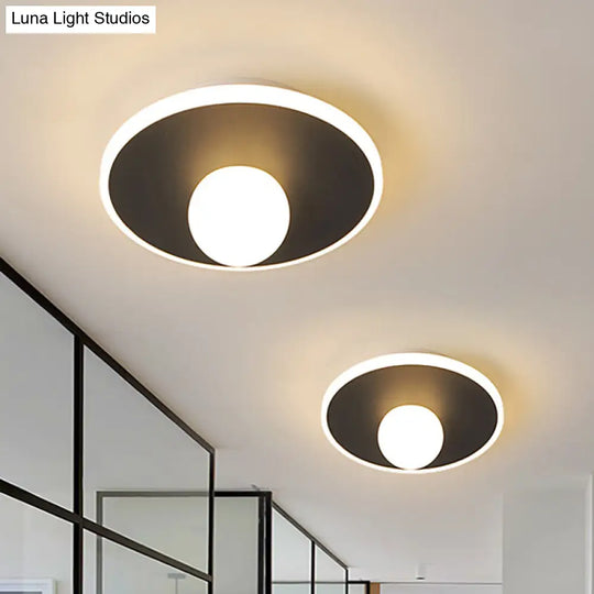 Contemporary Led Flush Lamp With Acrylic Shade And Mount In White Or Black