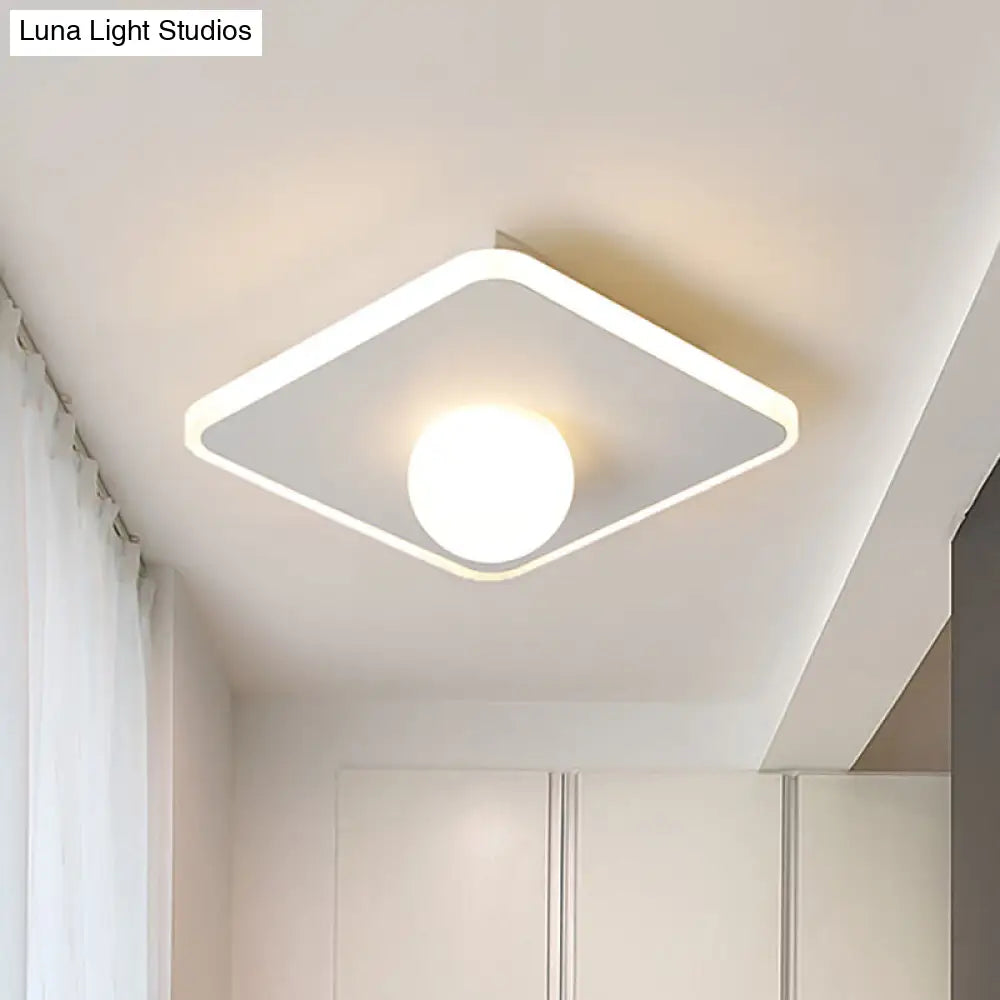 Contemporary Led Flush Lamp With Acrylic Shade And Mount In White Or Black