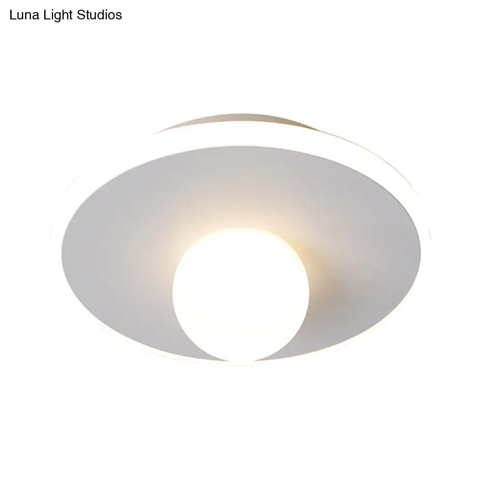 Contemporary Led Flush Lamp With Acrylic Shade And Mount In White Or Black