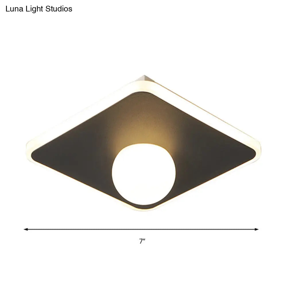 Contemporary Led Flush Lamp With Acrylic Shade And Mount In White Or Black