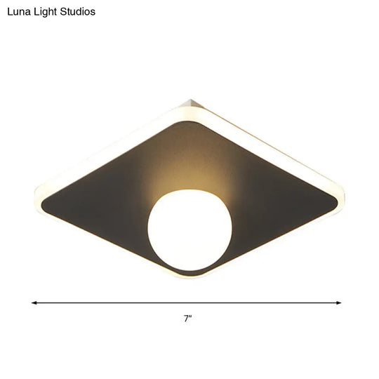 Contemporary Led Flush Lamp With Acrylic Shade And Mount In White Or Black
