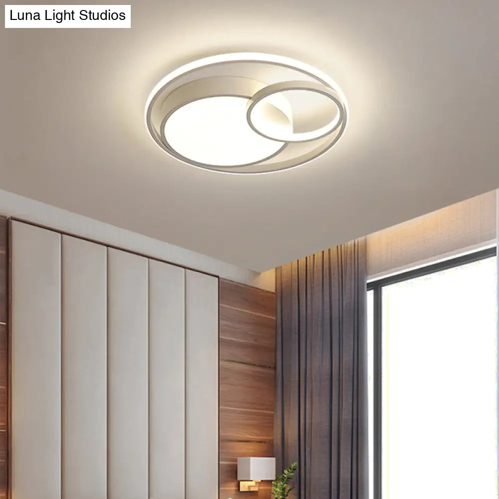 Contemporary Led Flush Mount Ceiling Lamp - Circular Acrylic Bedroom Light Fixture