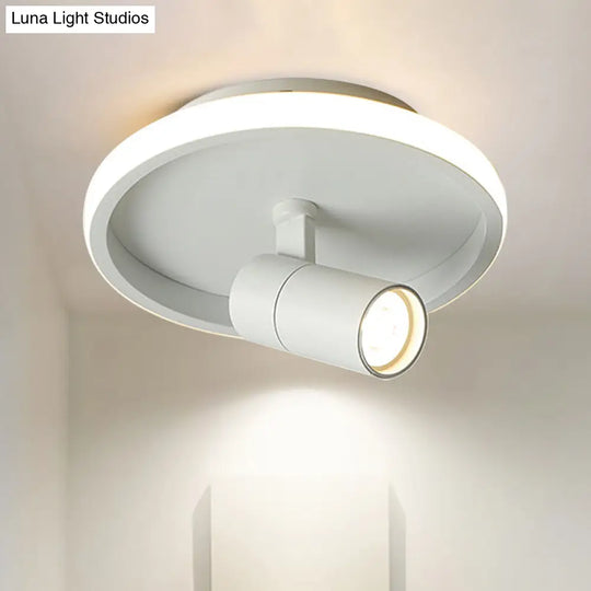 Contemporary Led Flush Mount Ceiling Light In Black/White With Warm/White White / Warm Round