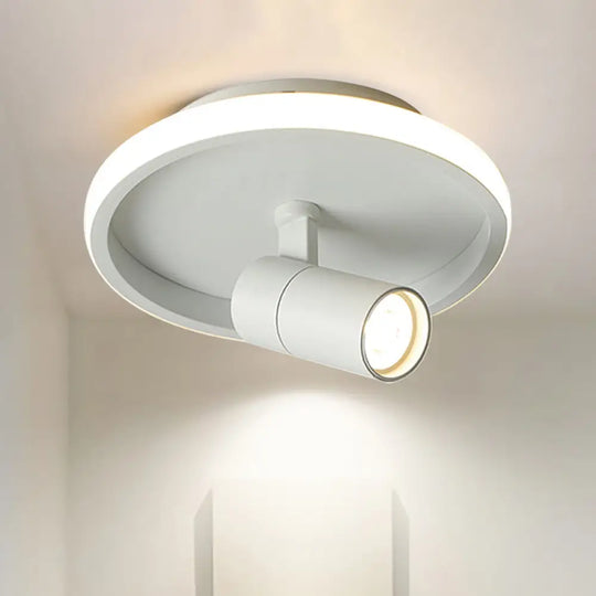 Contemporary Led Flush Mount Ceiling Light In Black/White With Warm/White White / Warm Round