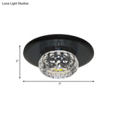 Contemporary Led Flush Mount Ceiling Light - Stylish Clear Glass Lighting Fixture For Guest Room
