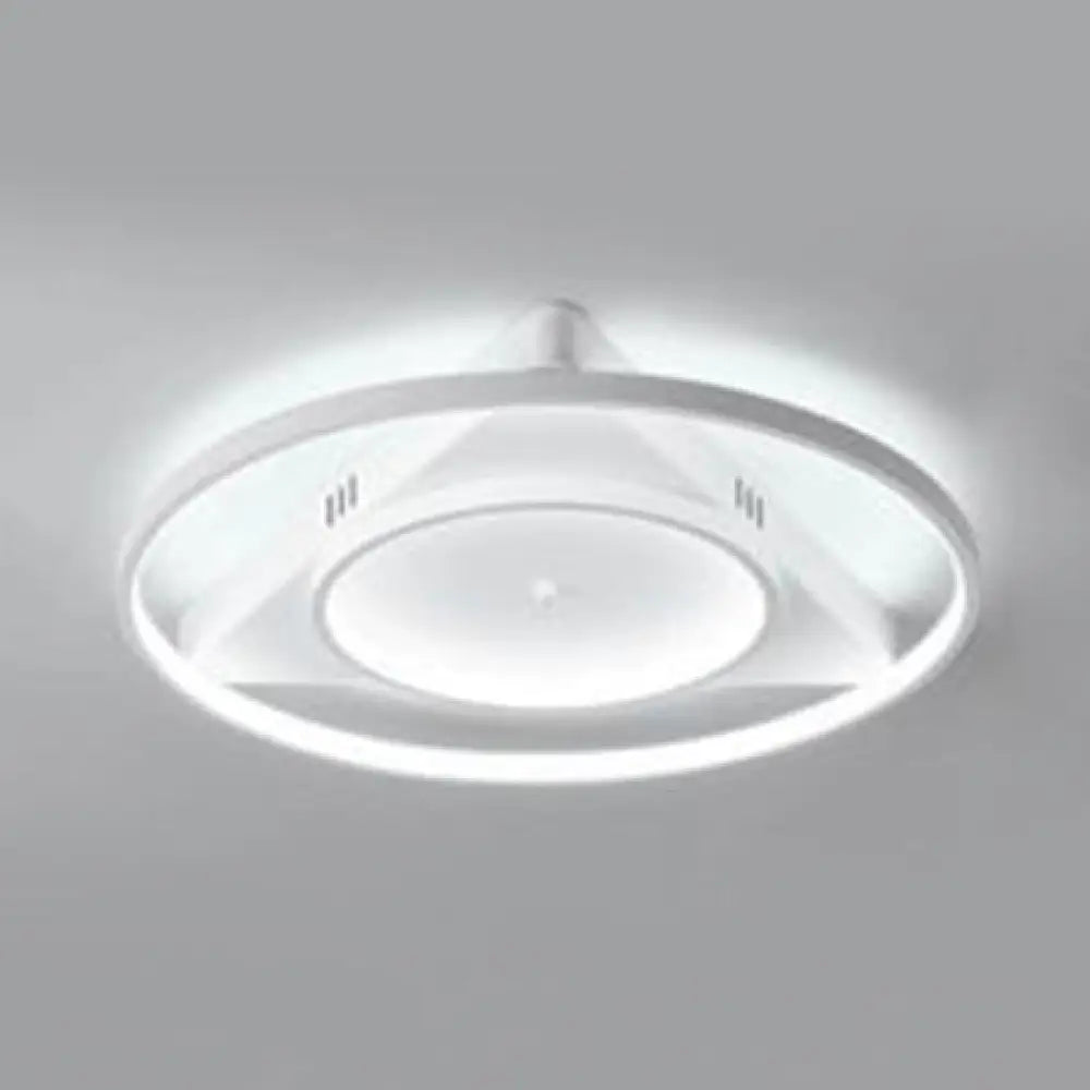 Contemporary Led Flush Mount Ceiling Light With Acrylic Shade - Warm/White White /