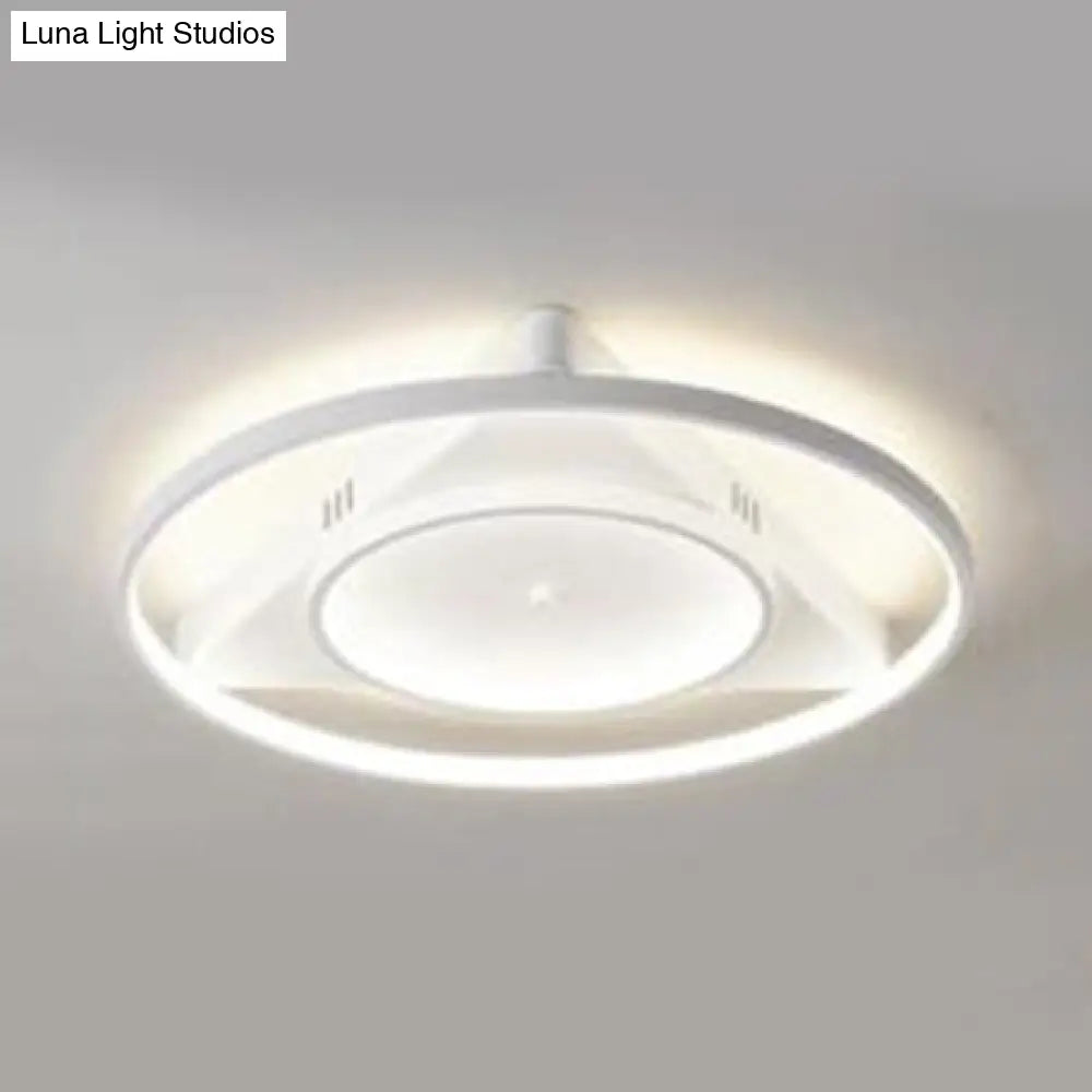 Contemporary Led Flush Mount Ceiling Light With Acrylic Shade - Warm/White