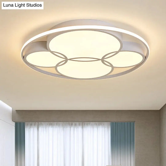 Contemporary Led Flush Mount Ceiling Light With Frosted Diffuser