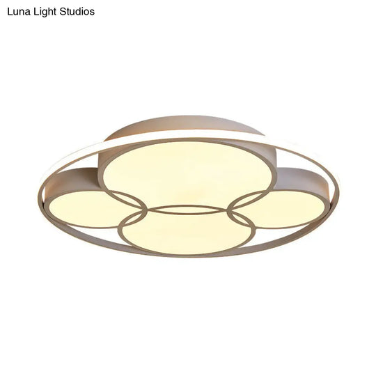 Contemporary Led Flush Mount Ceiling Light With Frosted Diffuser