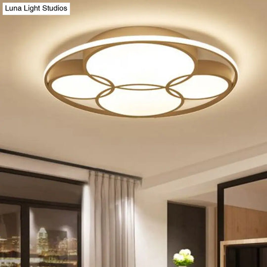 Contemporary Led Flush Mount Ceiling Light With Frosted Diffuser