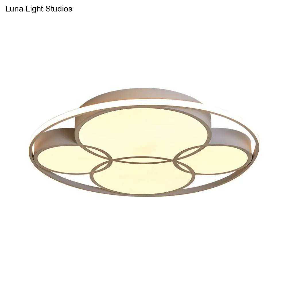 Contemporary Led Flush Mount Ceiling Light With Frosted Diffuser