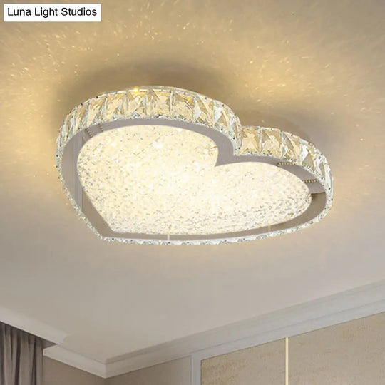 Contemporary Led Flush-Mount Crystal Ceiling Lamp Stainless Steel Stainless-Steel