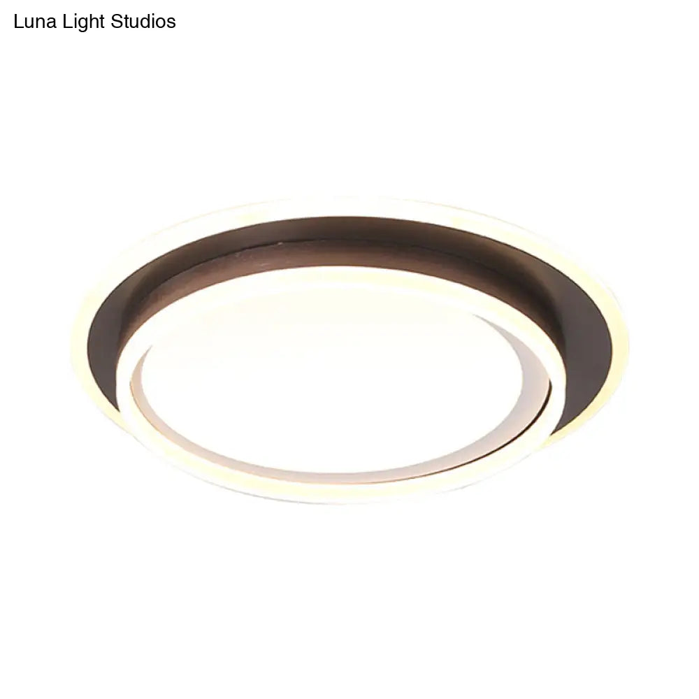 Contemporary Led Flush Mount Light Fixture - White Round 16’/19.5’ Wide Metal With Frosted