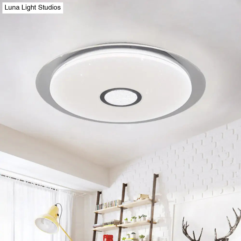 Contemporary Led Flush Mount Light In White/Natural For Living Room White / Natural