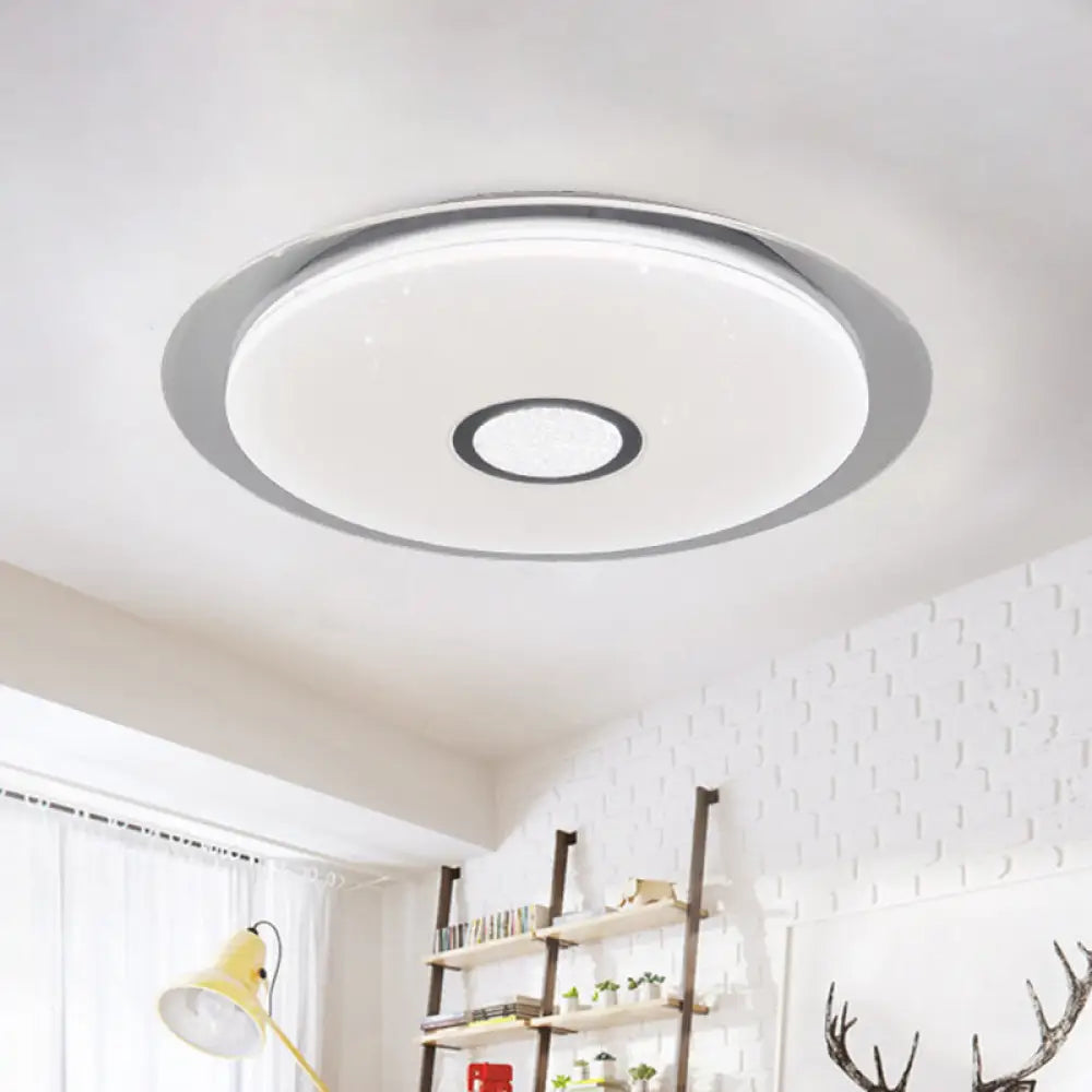 Contemporary Led Flush Mount Light In White/Natural For Living Room White / Natural