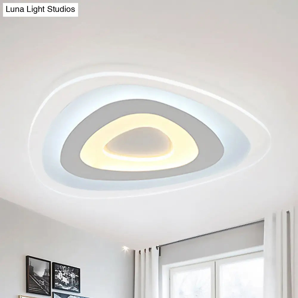 Contemporary Led Flush Mount Light - Wide Acrylic Shade Triangle Ceiling Lamp (16/20/24.5) In