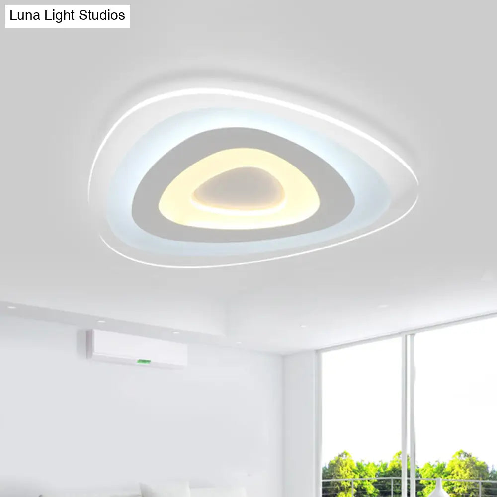 Contemporary Led Flush Mount Light - Wide Acrylic Shade Triangle Ceiling Lamp (16’/20’/24.5’)