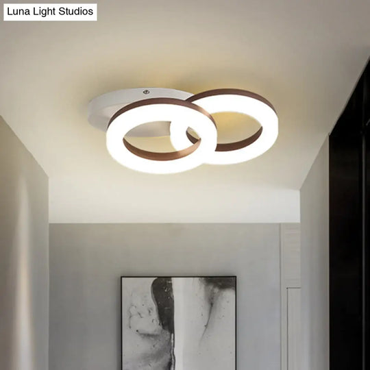 Contemporary Led Flush Mount Light With White/Warm Glow & Metal Ring In 8.5/11.5 Width White / 11.5