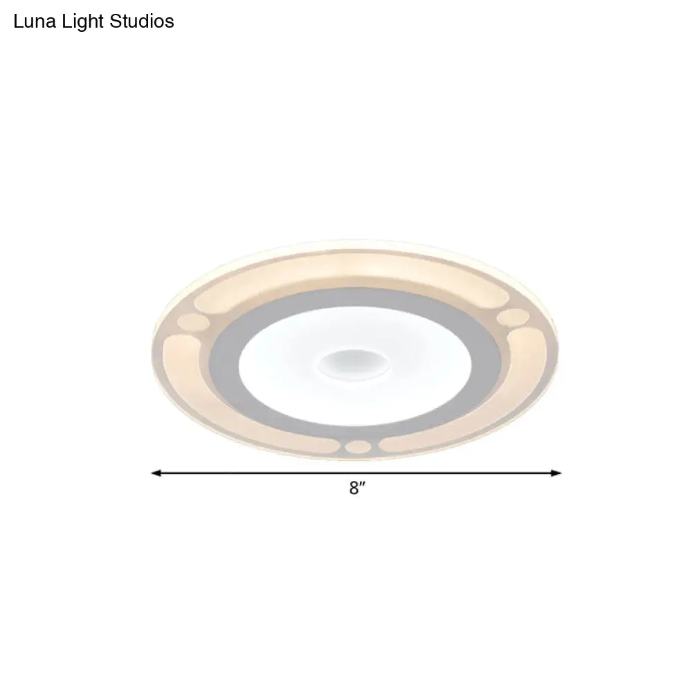 Contemporary Led Flushmount Bedroom Ceiling Light - Wide Ring Acrylic Warm/White (8’/16.5’/20.5’)
