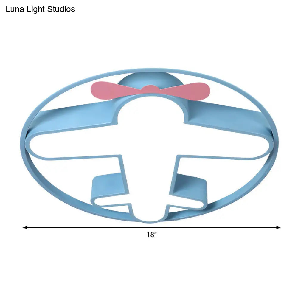 Contemporary Led Flushmount Light With Acrylic Blue Plane Design Ceiling Mount In Warm/White For