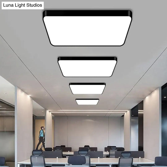 Contemporary Led Geometric Ceiling Light Fixture For Office - Acrylic Flush Mount