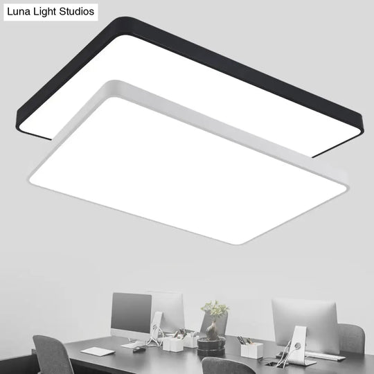 Contemporary Led Geometric Ceiling Light Fixture For Office - Acrylic Flush Mount White / 35.5