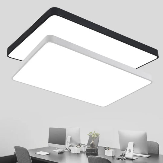 Contemporary Led Geometric Ceiling Light Fixture For Office - Acrylic Flush Mount White / 35.5’