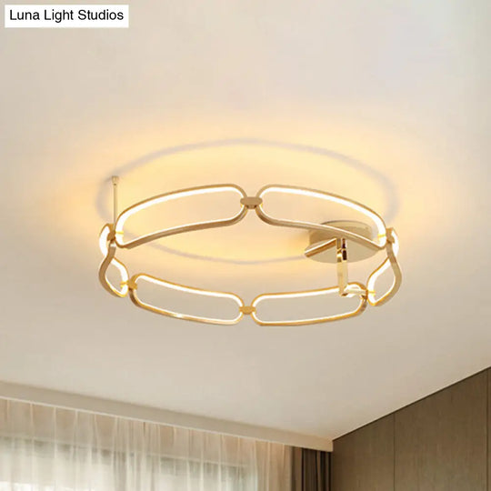 Contemporary Led Gold Flush Ceiling Light: 18/23.5/31.5 Wide Acrylic Fixture In Warm/White/Natural