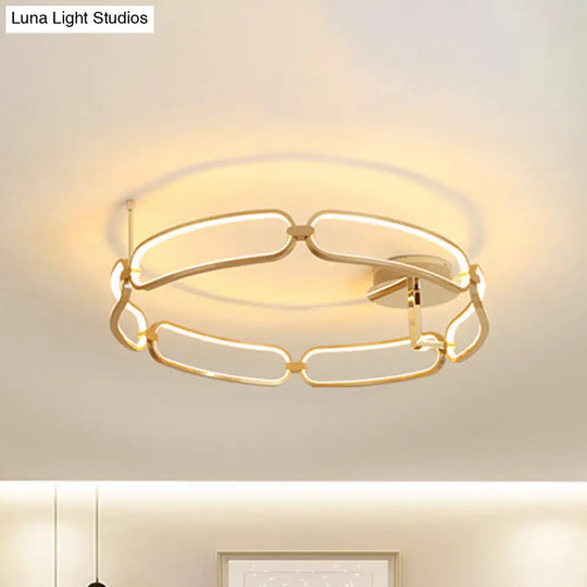 Contemporary Led Gold Flush Ceiling Light: 18/23.5/31.5 Wide Acrylic Fixture In Warm/White/Natural