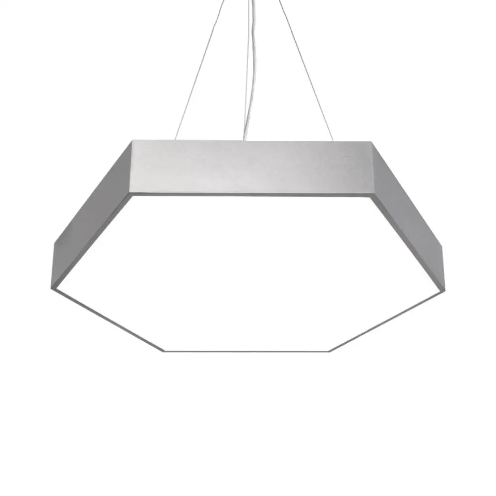 Contemporary Led Hexagon Pendant Lamp - Yellow/Silver/Purple 12’/18’/23.5’ Wide White / 18’