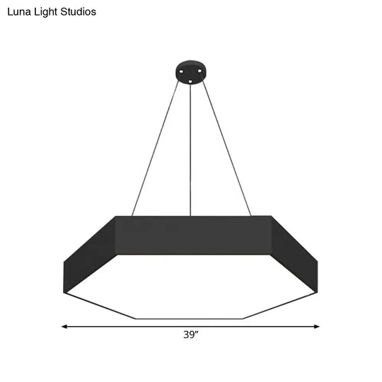 Contemporary Honeycomb Led Pendant Lamp - Black Iron Dining Room Light Fixture 18/23.5/47 L