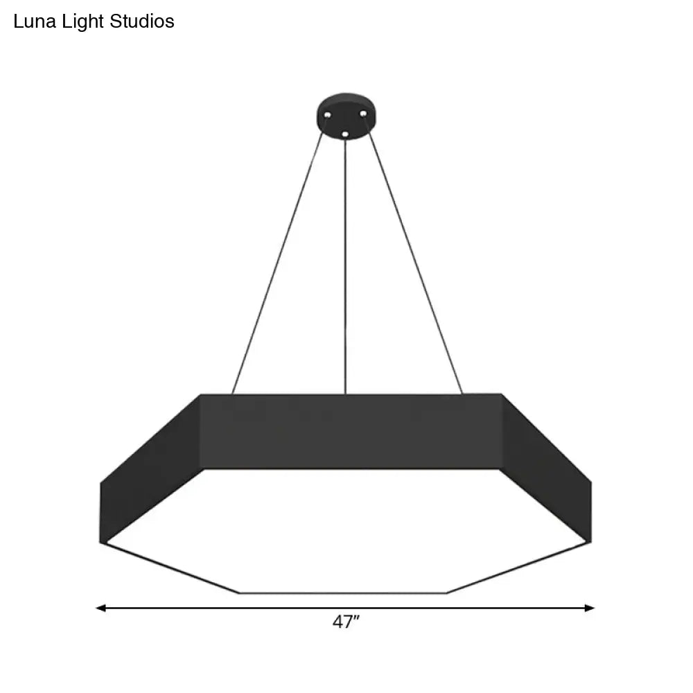 Contemporary Led Honeycomb Pendant Lamp - Black 18’/23.5’/47’ L