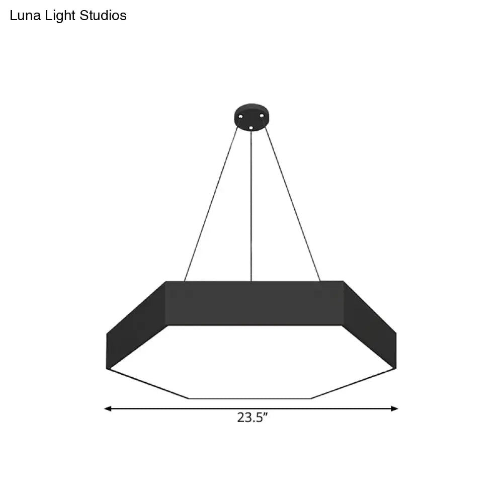 Contemporary Led Honeycomb Pendant Lamp - Black 18’/23.5’/47’ L