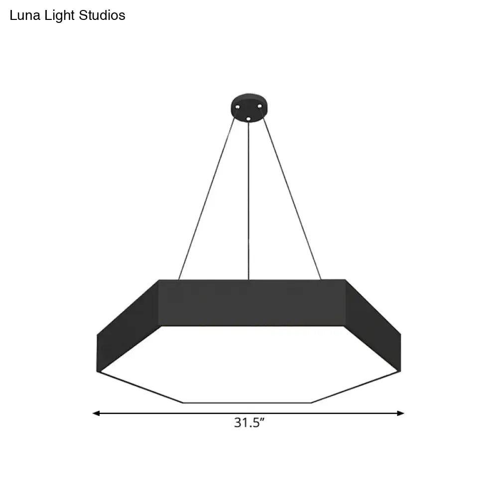 Contemporary Led Honeycomb Pendant Lamp - Black 18’/23.5’/47’ L