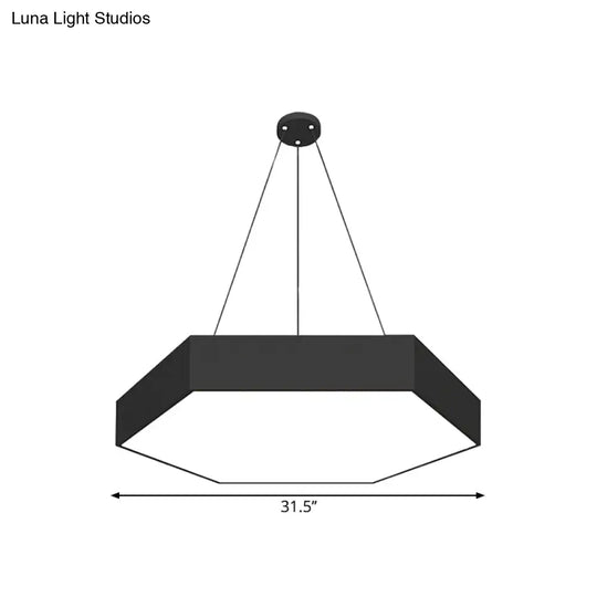 Contemporary Led Honeycomb Pendant Lamp - Black 18’/23.5’/47’ L