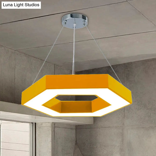 Honeycomb Led Pendant Light In Contemporary Green/Blue/Red With White/Warm/Natural Glow Yellow /