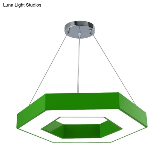 Contemporary Led Honeycomb Pendant Light - Green/Blue/Red In White/Warm/Natural