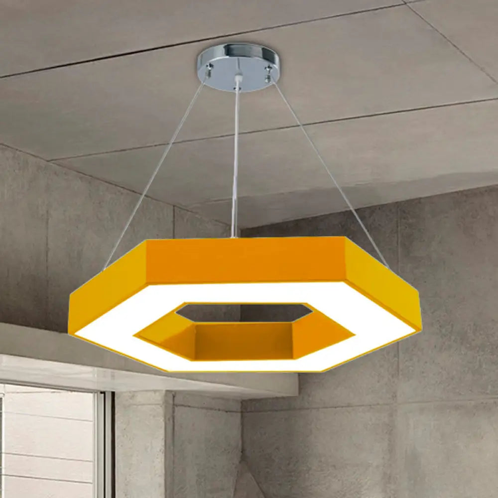 Contemporary Led Honeycomb Pendant Light - Green/Blue/Red In White/Warm/Natural Yellow / Natural