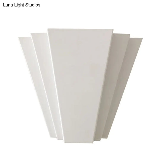 Contemporary Led Iron Wall Sconce White Sector Flush Mount Light - White/Warm Lighting