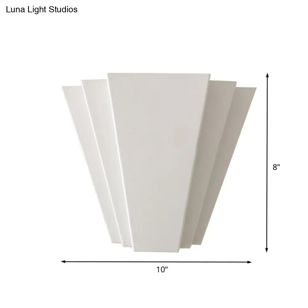 Contemporary Led Iron Wall Sconce White Sector Flush Mount Light - White/Warm Lighting