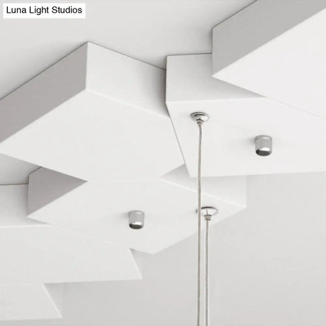 Contemporary Led Island Light Fixture: Metallic Living Room Pendant