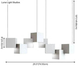 Contemporary Led Island Light Fixture: Metallic Living Room Pendant