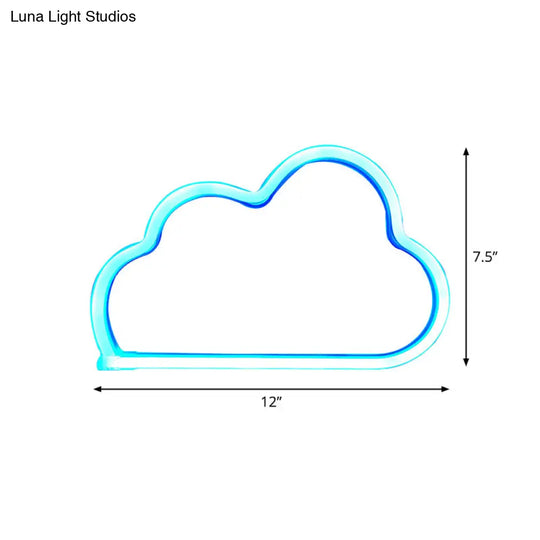 Contemporary Led Kids Nightstand Lamp: Plastic Cloud Night Light In White