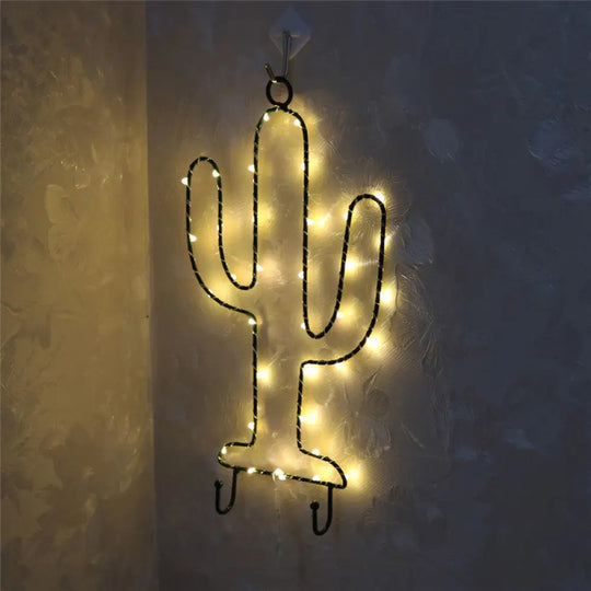 Contemporary Led Metal Wall Lamp For Childrens Bedroom With White Nightstand Lighting / Cactus