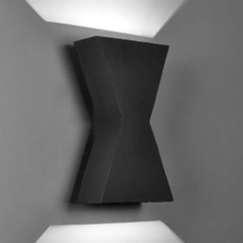 Contemporary Led Metal Wall Lamp With Black/White Hourglass Shade And White/Warm Lighting Black /