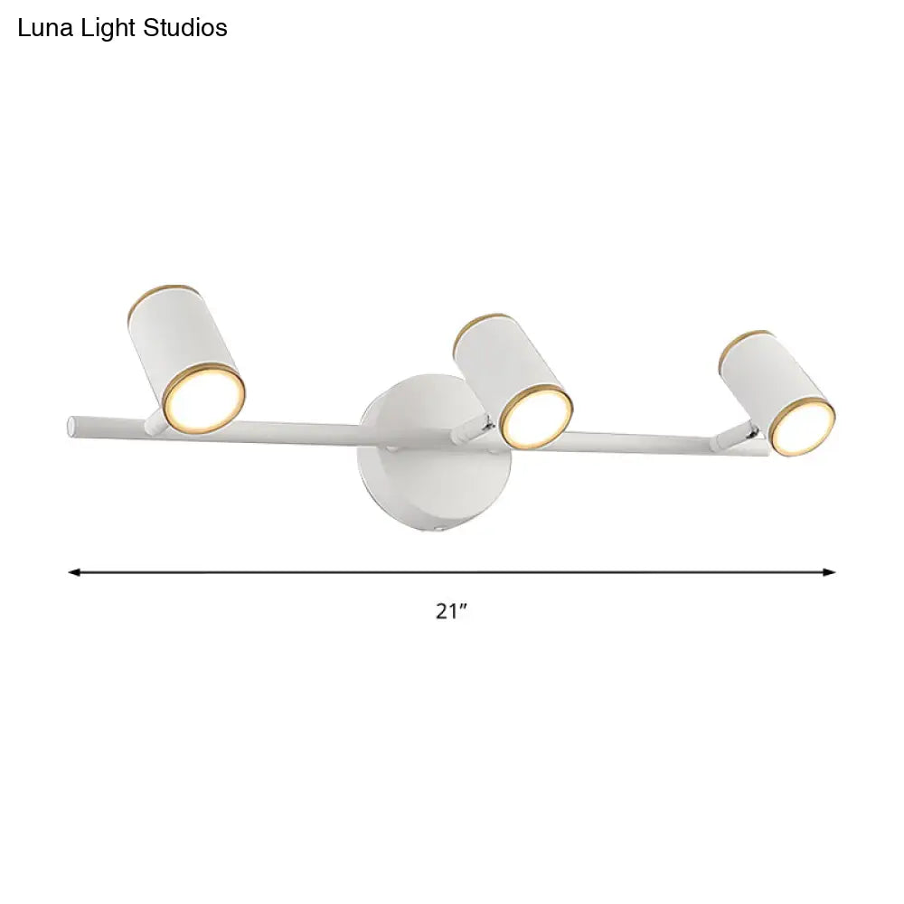 Contemporary Led Metal Wall Vanity Lamp - White/Warm Light